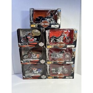 VTG 1999-2002 Maisto Harley Davidson & Hot Wheels Racing 1:18 Diecast Moto Lot